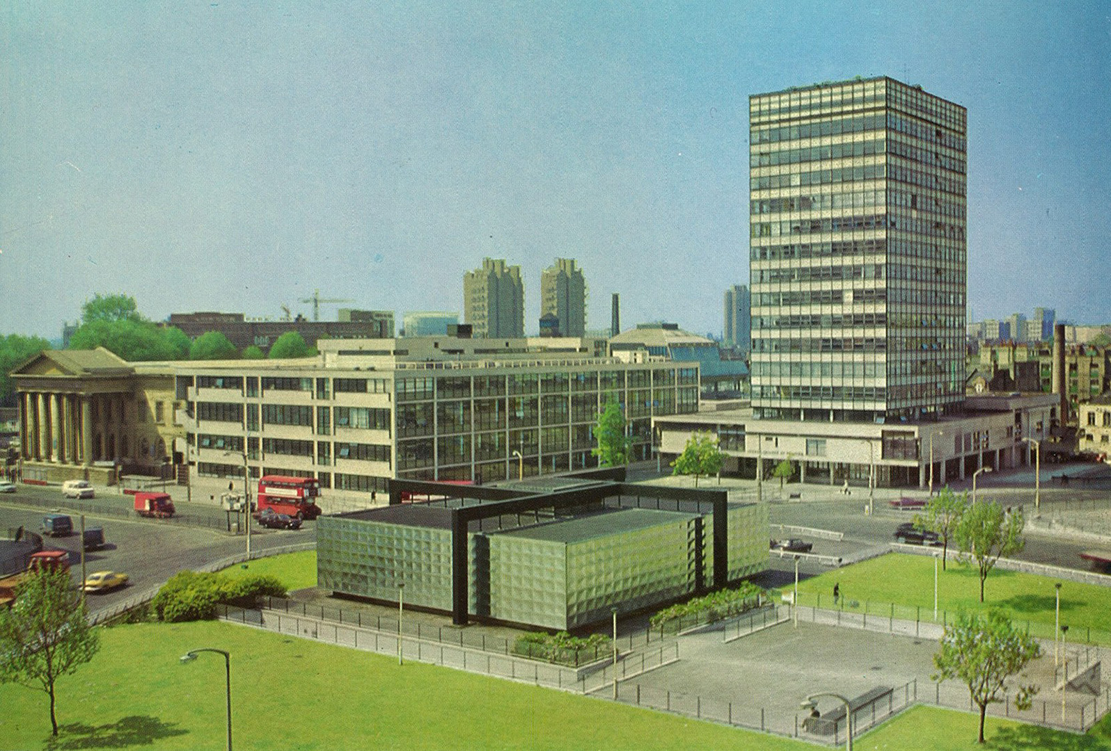 Colour artist impression of the new London College of Printing at Elephant and Castle, dated 1961.